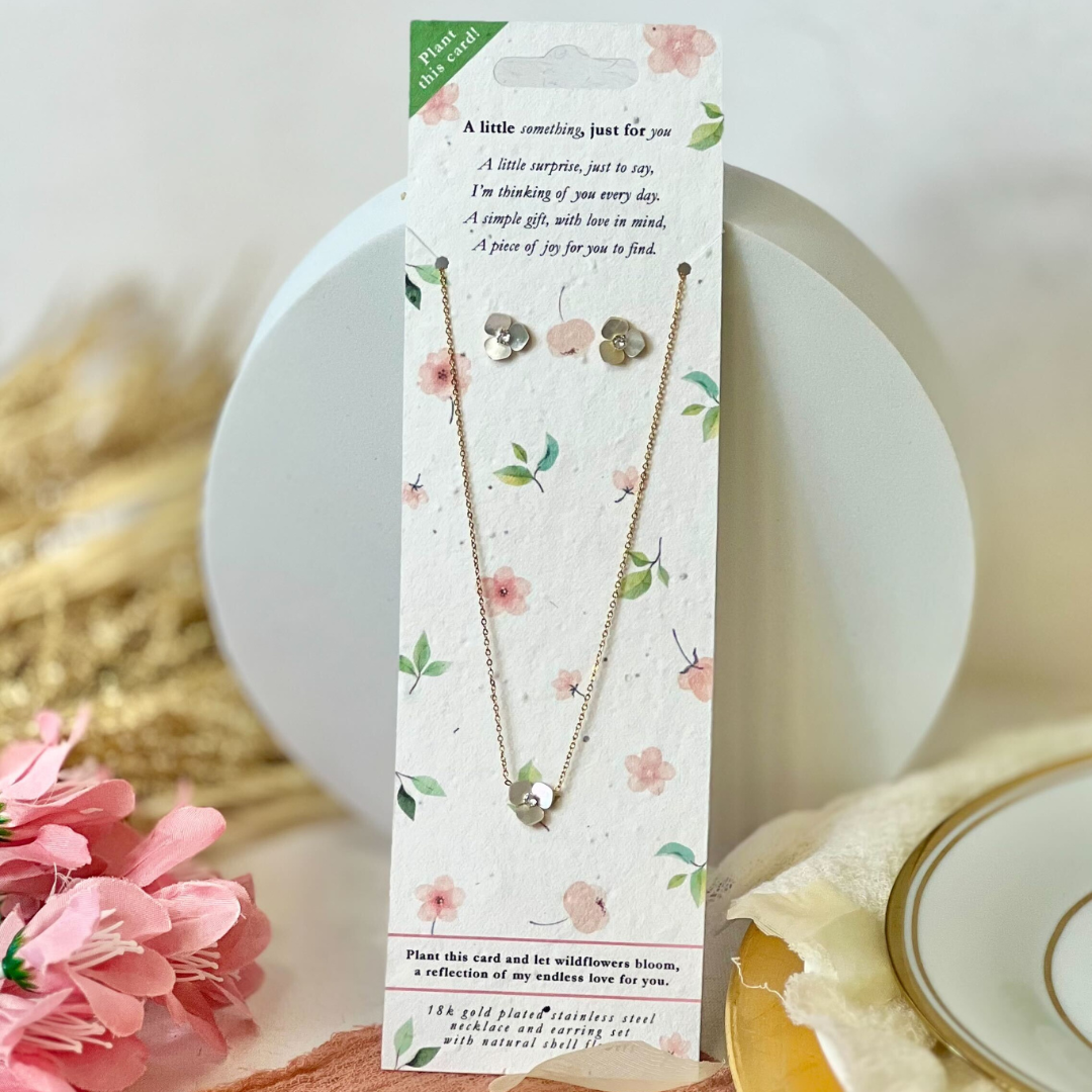 Blushing Blooms - Necklace and Earrings
