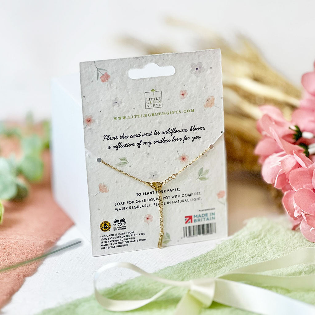 Friendship Bracelets - 18k Gold bracelet in Plantable Card - My Love