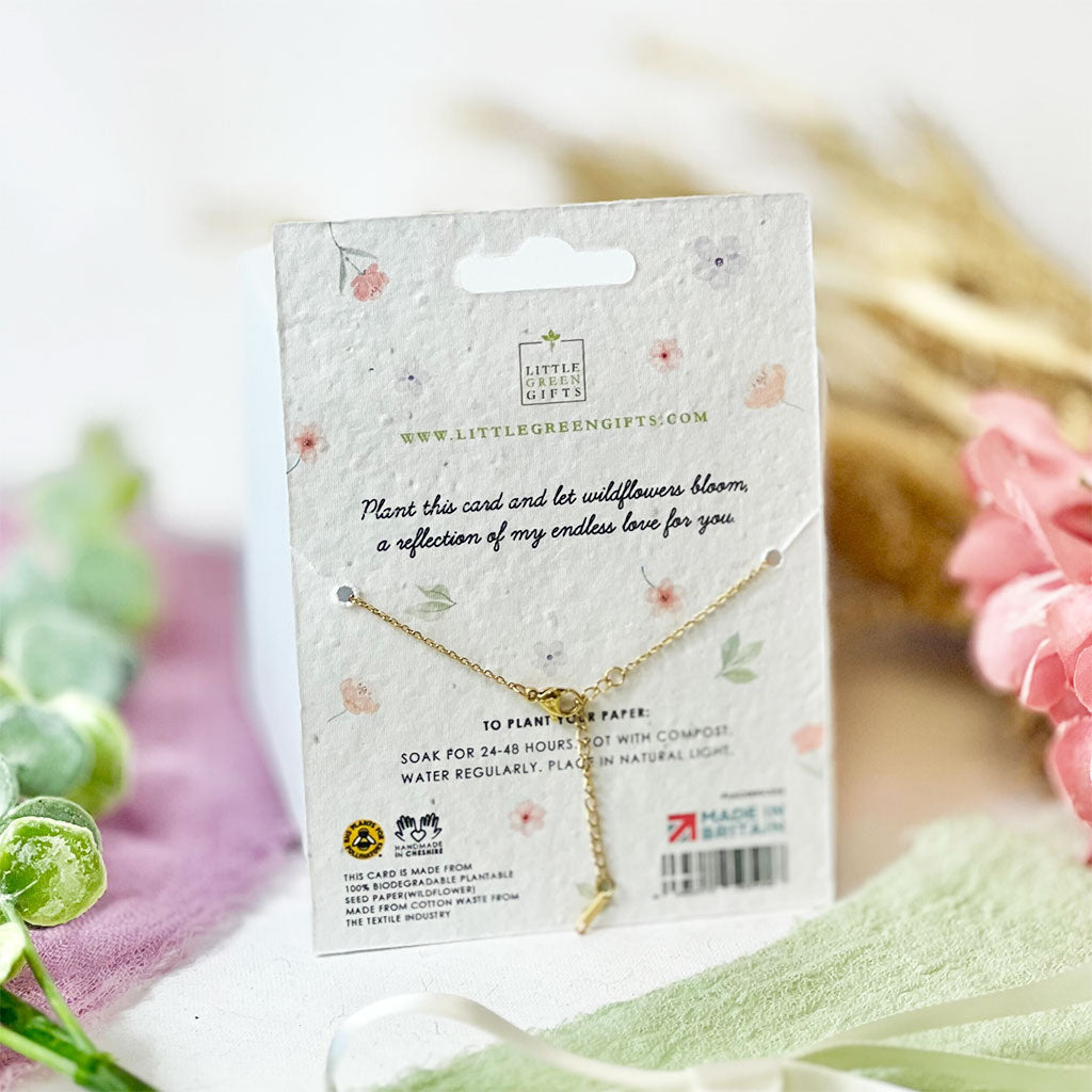 Friendship Bracelets - 18k Gold bracelet in Plantable Card - Nan