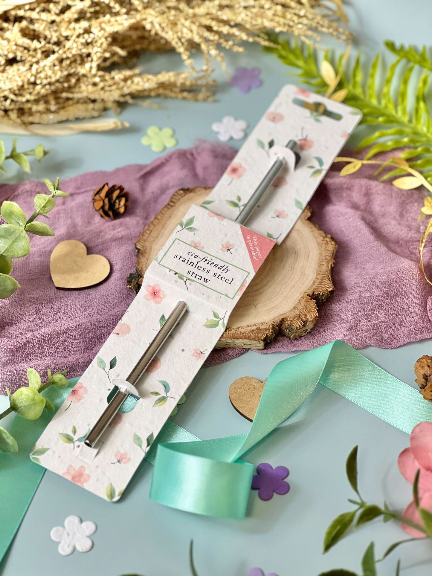 Stainless Steel Straw - Blushing Blooms