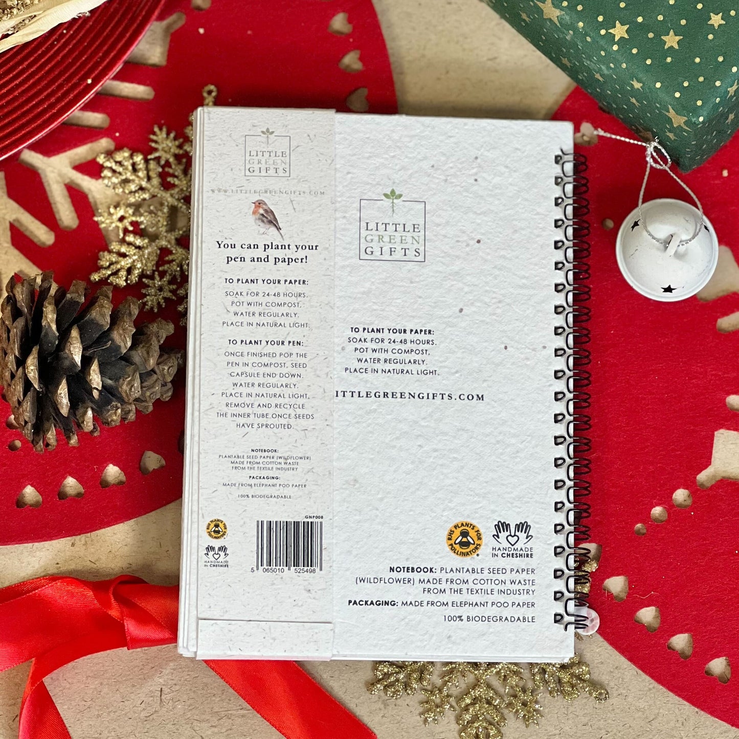 Notebook & Pen Set - Christmas Robins
