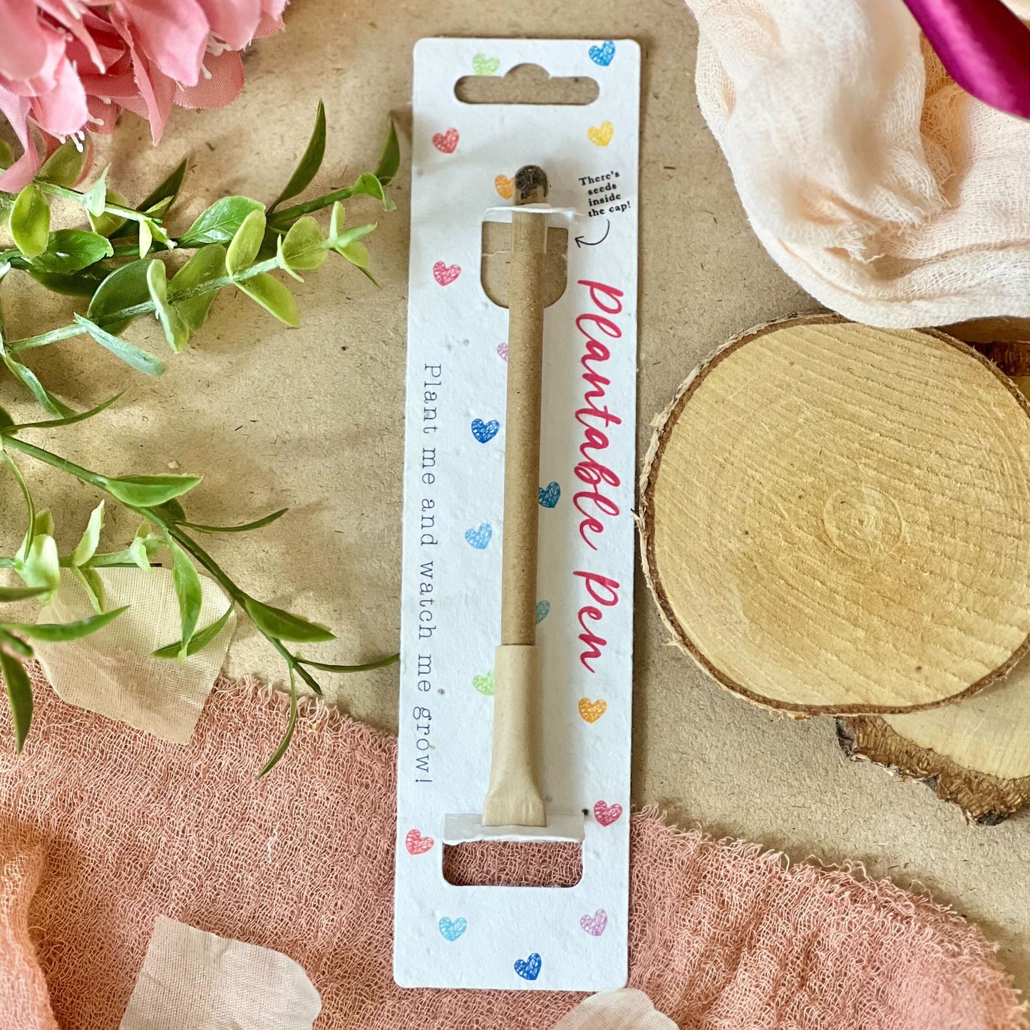 Eco-Friendly Plant-a-Pen - Rainbow Hearts