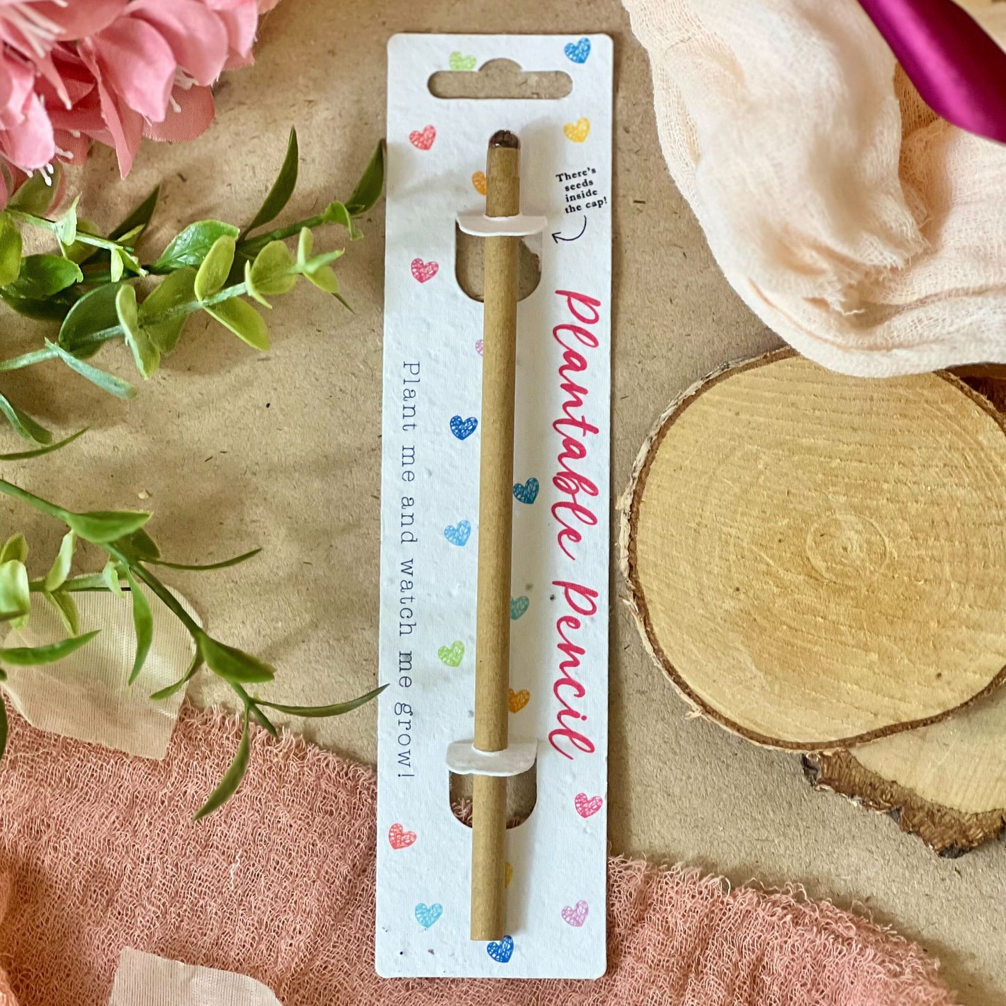 Eco-Friendly Plant-a-Pencil - Rainbow Hearts