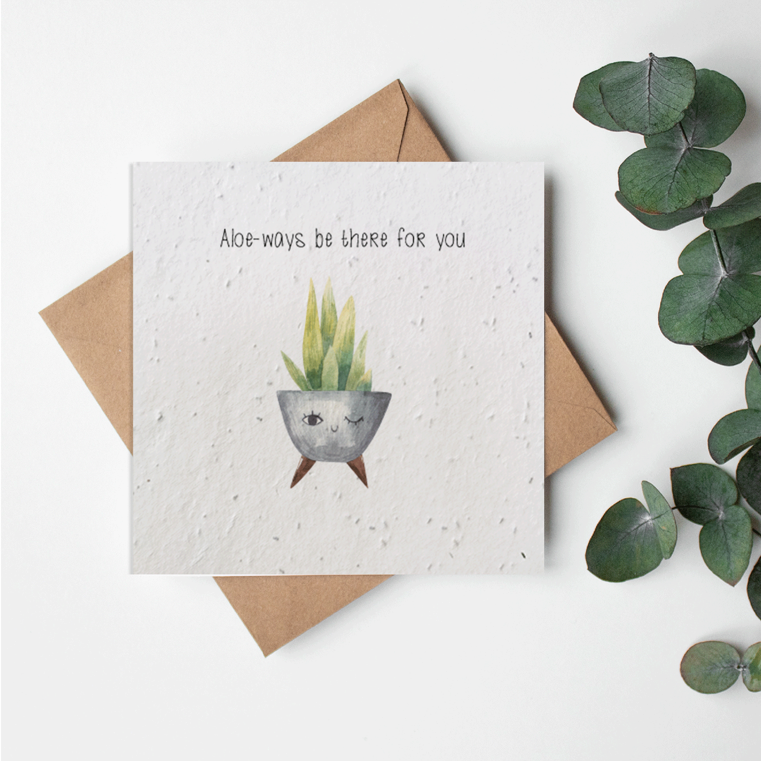 aloe vera plant puns Seed Paper Aloe-ways be there Card – Little Green Gifts