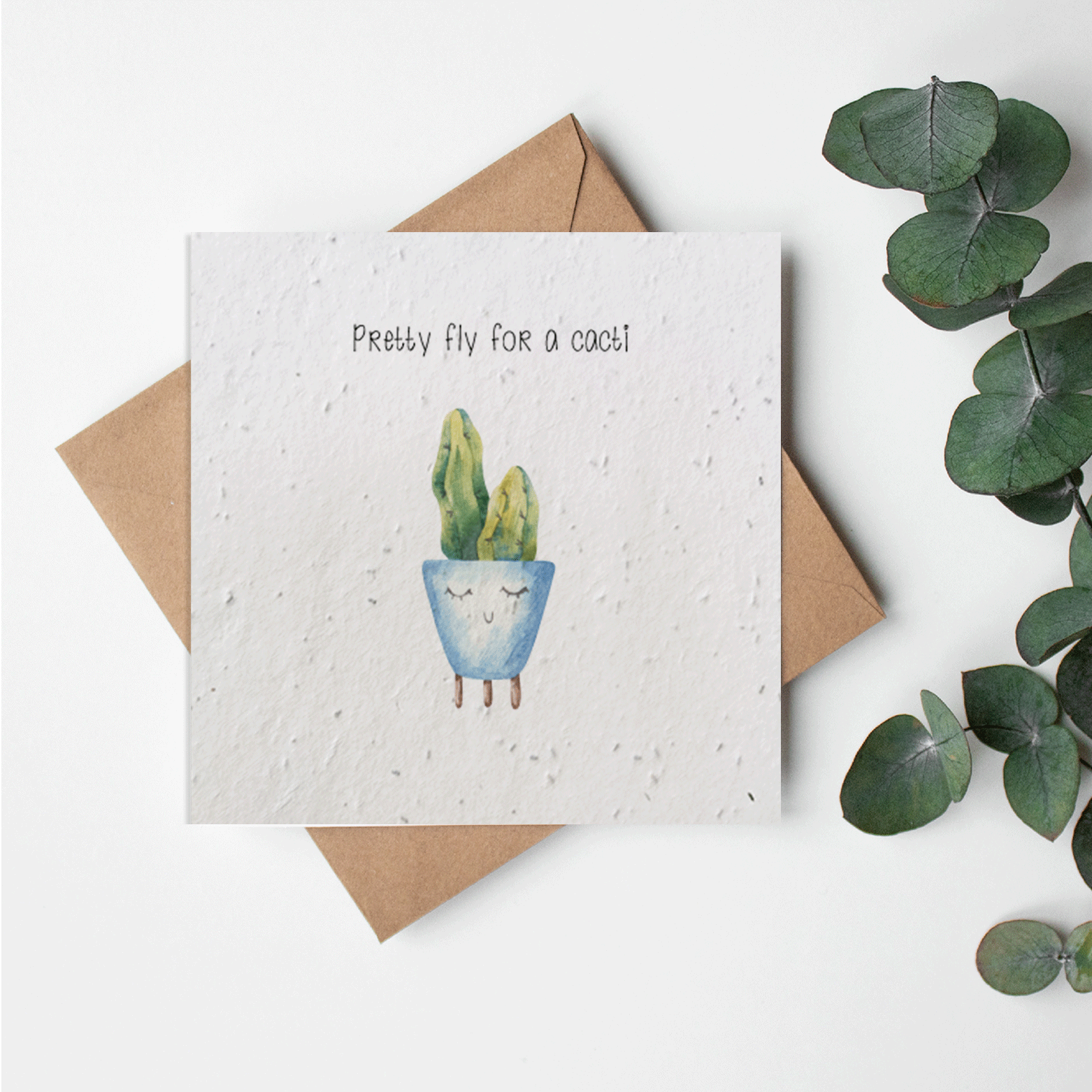 air plant puns Seed Paper Pretty fly for a Cacti Card – Little Green Gifts