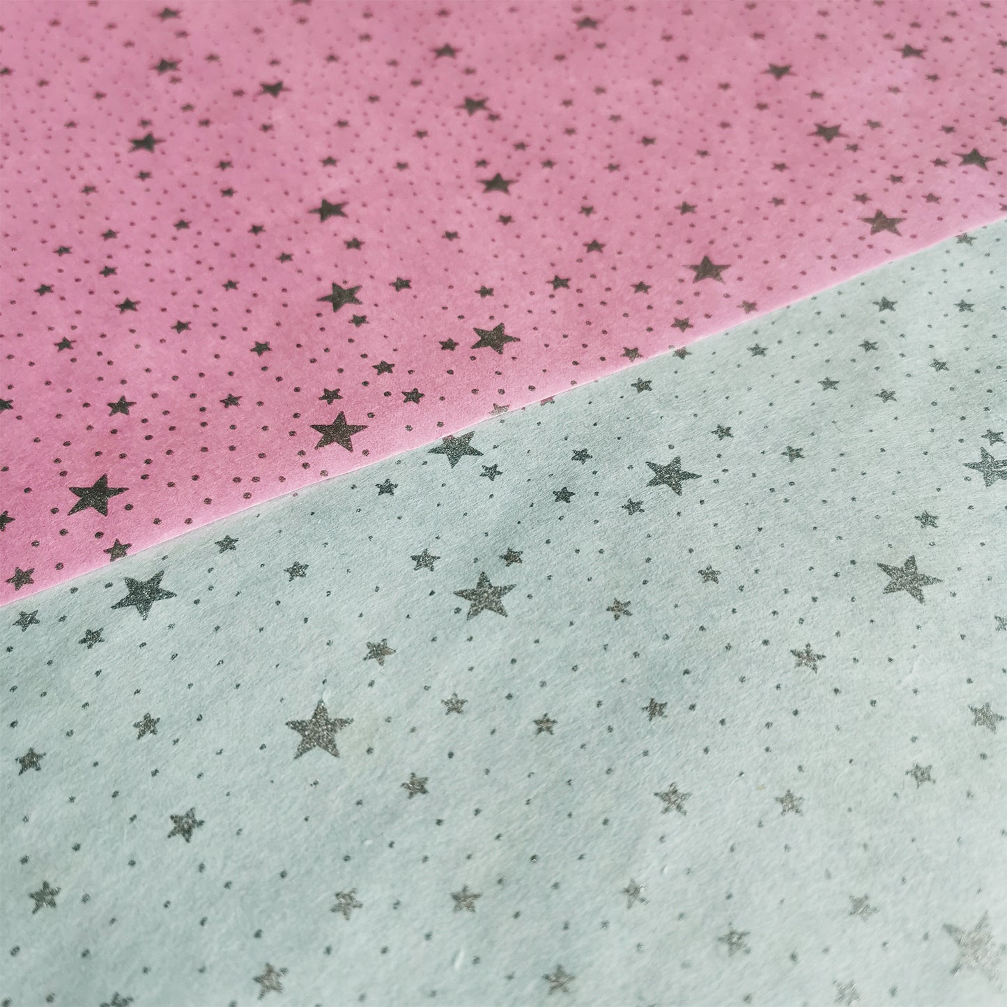 Eco-friendly Mulberry Wrapping Paper Baby SILVER STARS - 100% Biodegradable