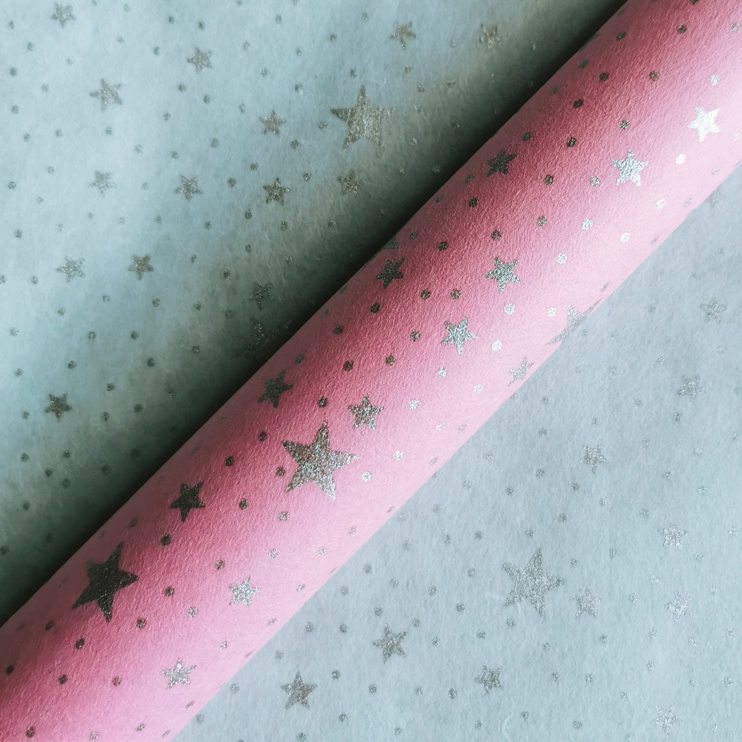 Eco-friendly Mulberry Wrapping Paper Baby SILVER STARS - 100% Biodegradable