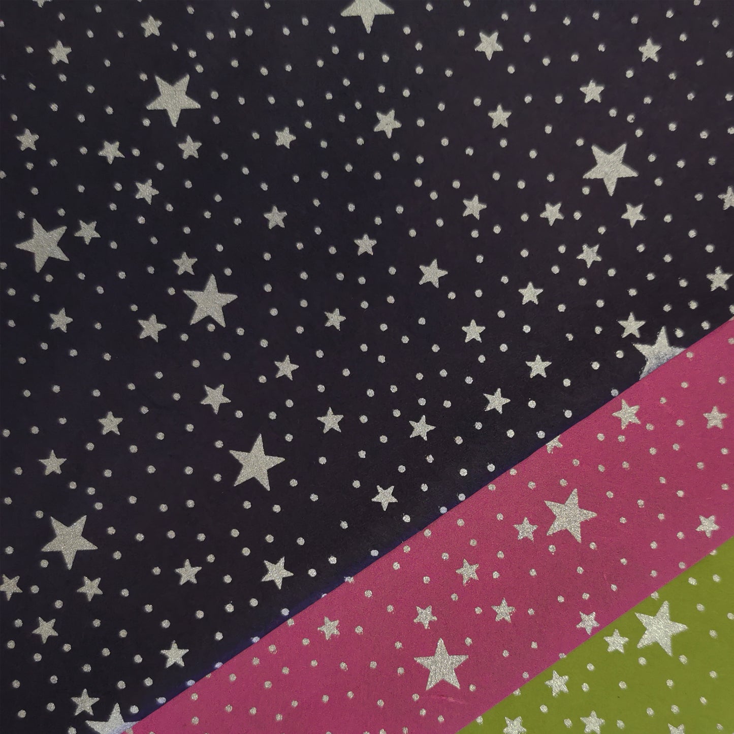 Eco-friendly Mulberry Wrapping Paper SILVER STARS - 100% Biodegradable