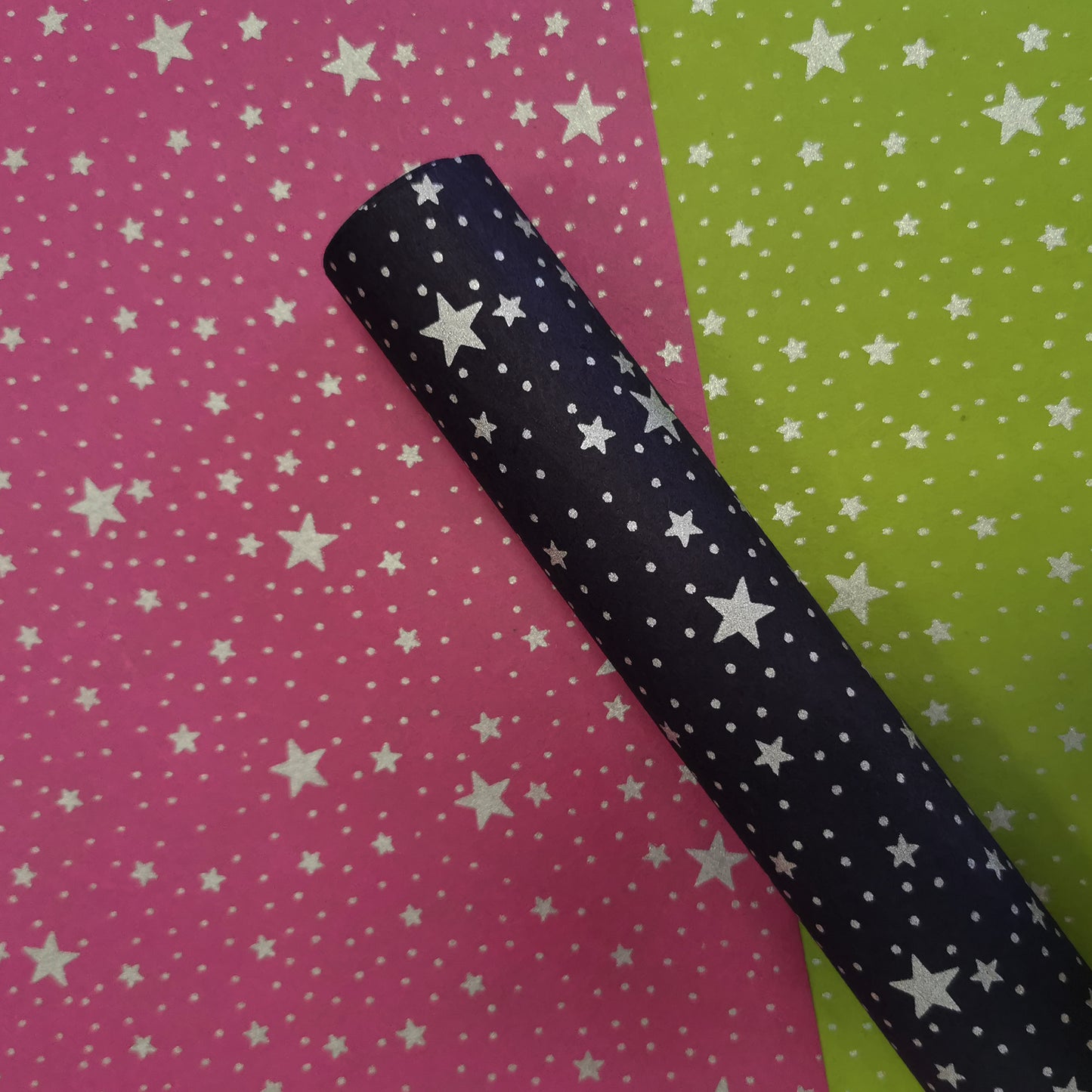 Eco-friendly Mulberry Wrapping Paper SILVER STARS - 100% Biodegradable