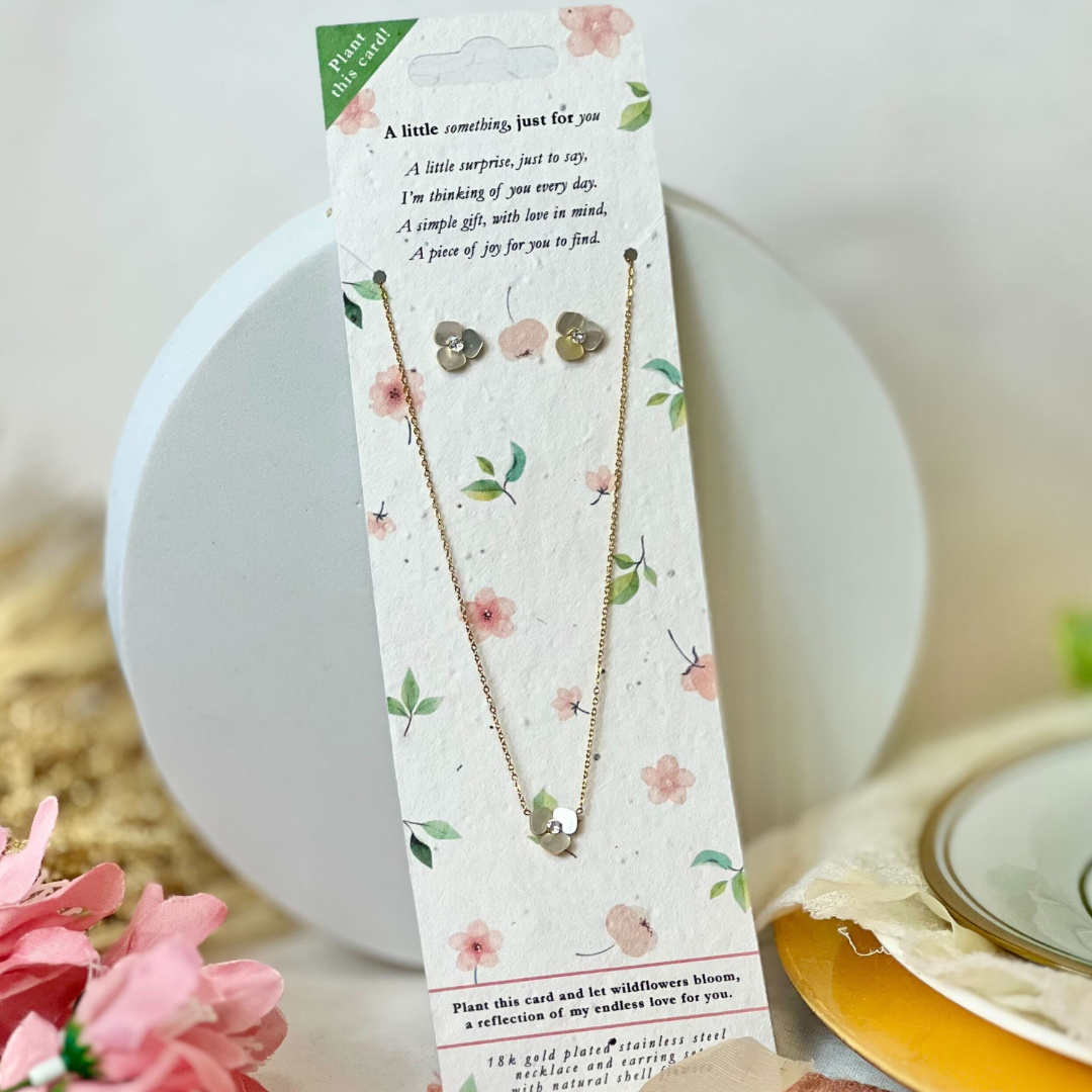 Blushing Blooms - Necklace and Earrings