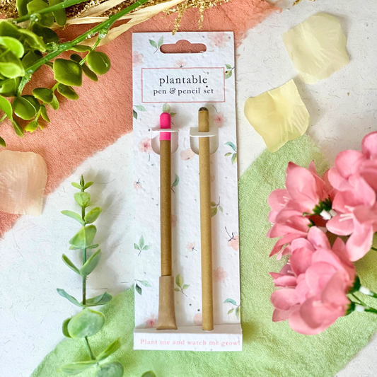 Pen & Pencil Set - Blushing Blooms