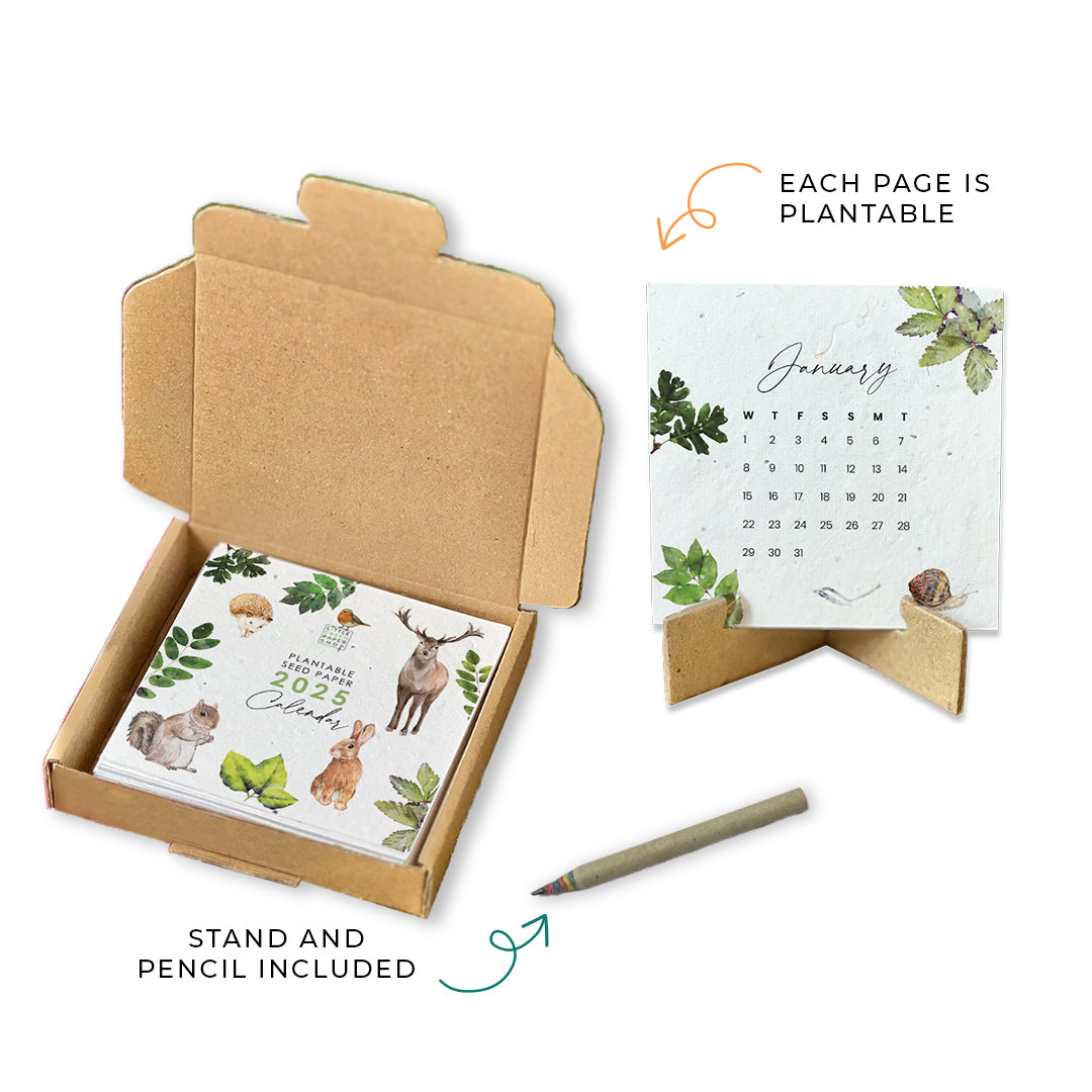 Sustainable Desktop Calendar - Woodland Wonders