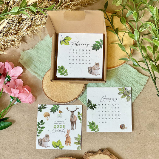 Sustainable Desktop Calendar - Woodland Wonders