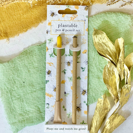 Pen & Pencil Set - Bees & Blossoms