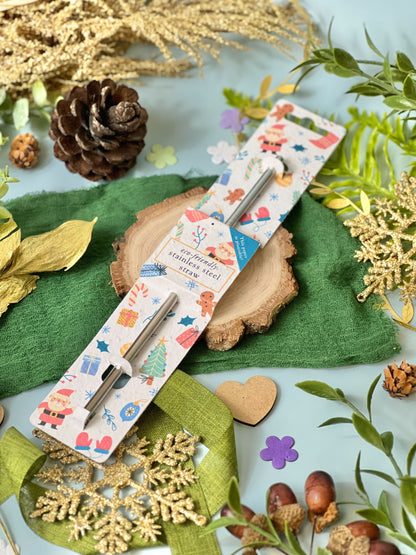 Stainless Steel Straw - Christmas Cheer