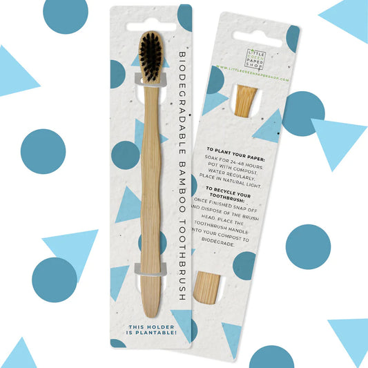 Bamboo Toothbrush - Geometric Blues