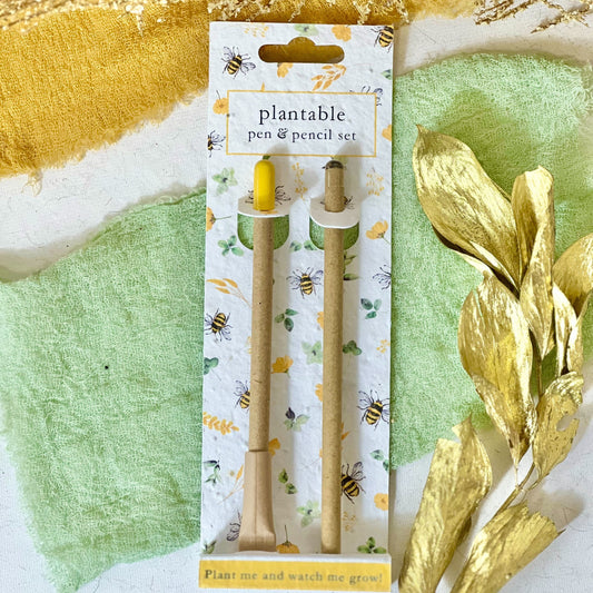 Eco-Friendly Gifts | Plantable Pen & Pencil Set in Plantable Packaging