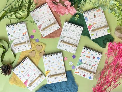 Eco-friendly Mini Plantable Notepad & Pencil Set - Blushing Blooms