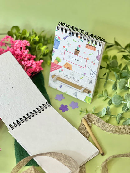 Eco-friendly Mini Plantable Notepad & Pencil Set - Gardening Glee