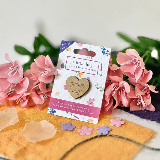 Pocket Hug – Summer Meadow on a seed paper backing card, plant to grow wildflowers – unique eco-friendly gifts