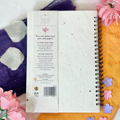 Eco-friendly notebook and pen set - Summer Meadows