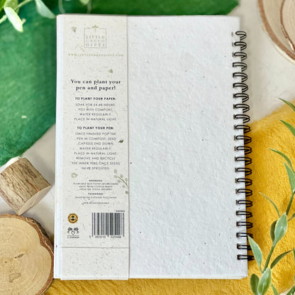 Eco-friendly notebook and pen set – sustainable stationery gift