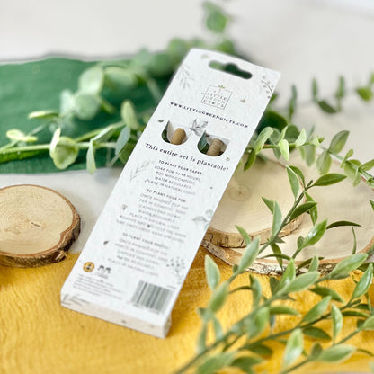 Eco-Friendly Gifts Plantable Pen & Pencil Set in Seed Paper Packaging