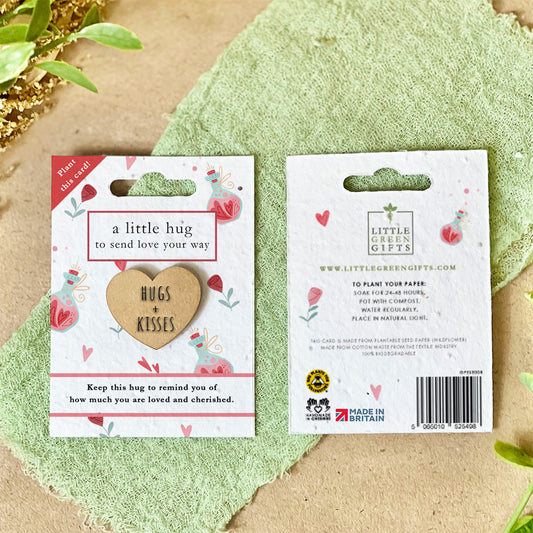Pocket Hug – Love Potion on a seed paper backing card, plant to grow wildflowers – unique eco-friendly gifts