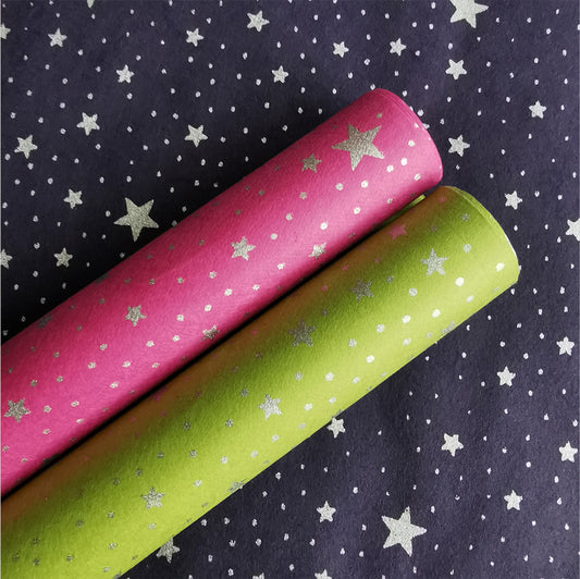 Eco-friendly Mulberry Wrapping Paper SILVER STARS - 100% Biodegradable