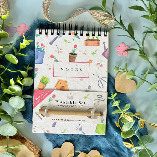 Eco-friendly Mini Plantable Notepad & Pencil Set - Gardening Glee