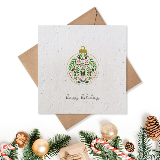 Christmas Card - Happy Holidays Bauble