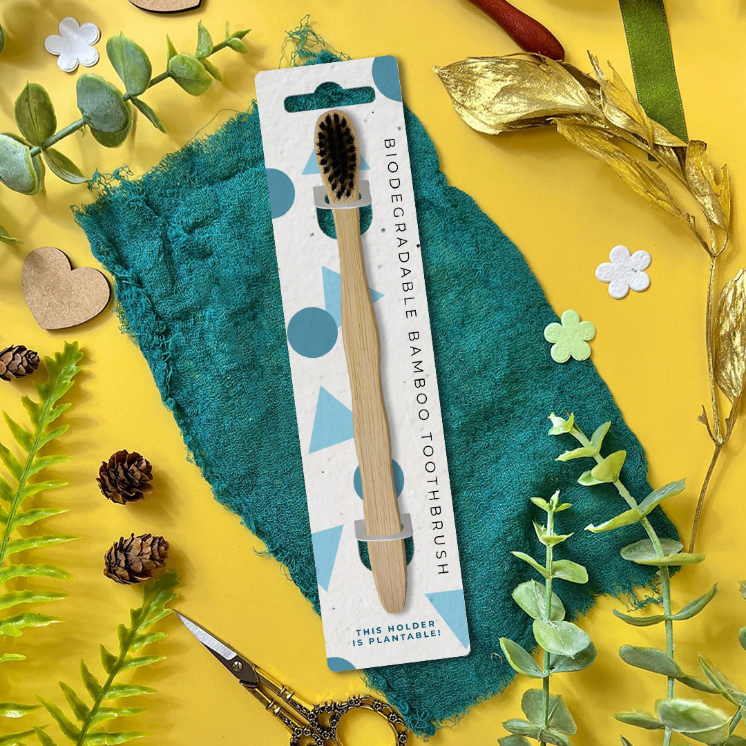 Bamboo Toothbrush - Geometric Blues