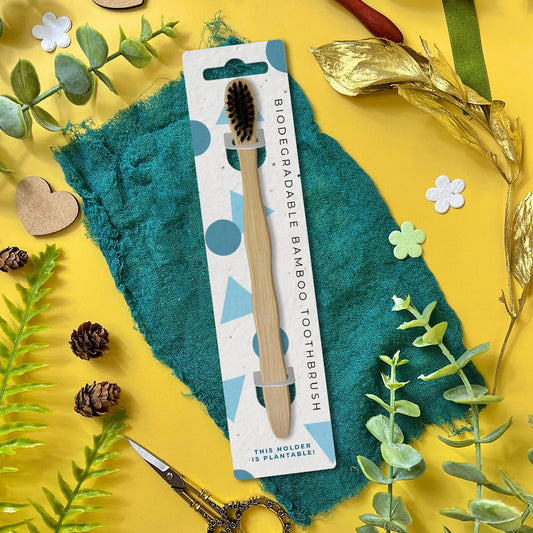 Bamboo Toothbrush - Geometric Blues