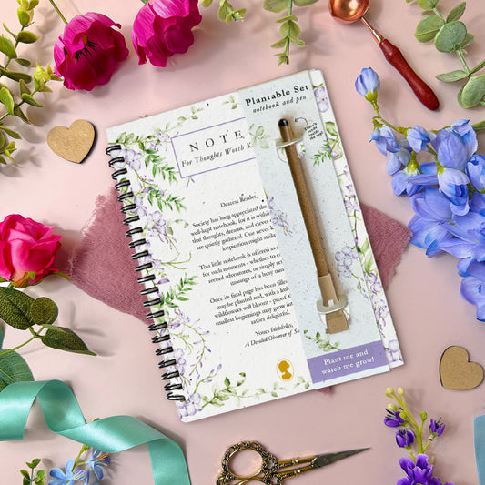 Eco-friendly Notebook & Pen Set - Beneath the Wisteria